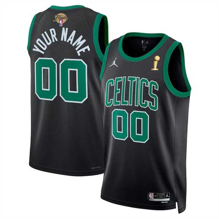 Men%27s Boston Celtics Active Player Custom Black 2024 Finals Champions Statement Edition Stitched Basketball Jersey